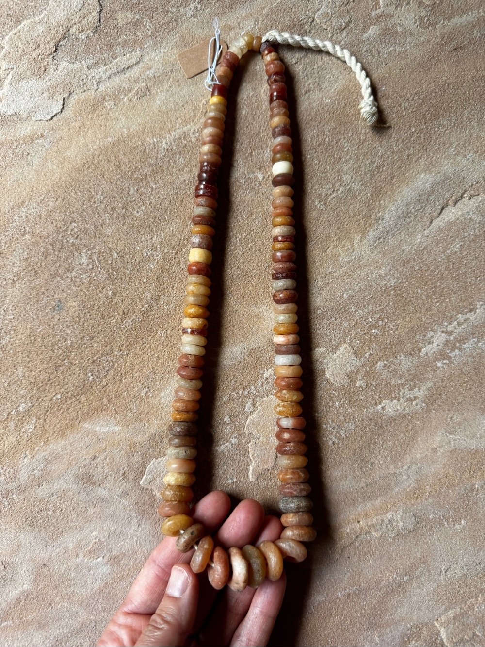 Antique African Quartz Mali Burial Beads Strand 200 Years Old